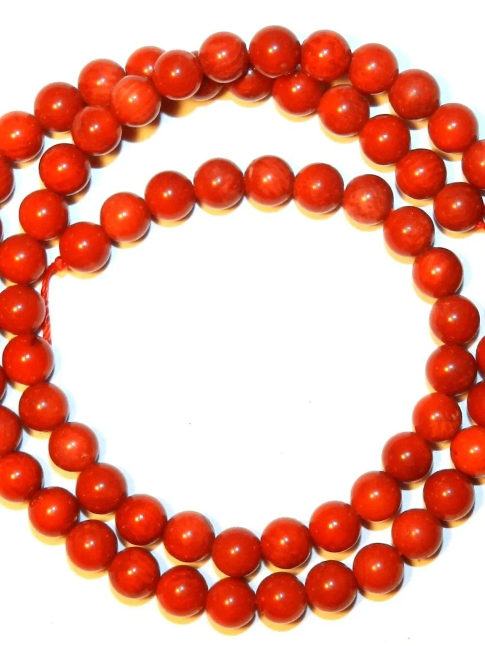 Red 6mm Round Bamboo Coral Gemstone Beads 16